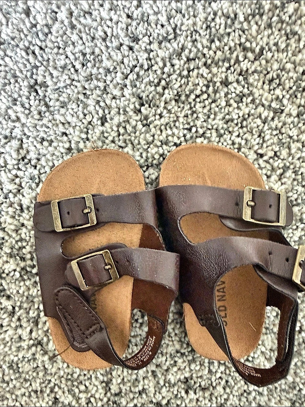 Old Navy Faux-Leather Double-Buckle Sandals for Baby Brown Sandals